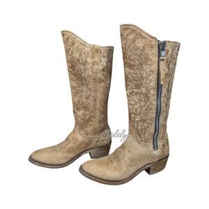 Old Gringo Razz Side Zip Up Distressed Western Round Toe Cowgirl Boot Womens 7.5